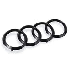 Audi 4-Ring logo ABS Silver/Black Car Hood Front Bonnet Grill Rear Trunk Emblem Badge Sticker For  A3 A4 A5 A6 A7 Q2 Q3 Q5 Q8 TT