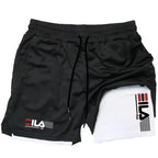 Pantalones cortos deportivos dos en uno para hombre, ropa deportiva transpirable e informal de secado rápido, de doble capa, para correr, M-3XL
