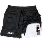 Pantalones cortos deportivos dos en uno para hombre, ropa deportiva transpirable e informal de secado rápido, de doble capa, para correr, M-3XL