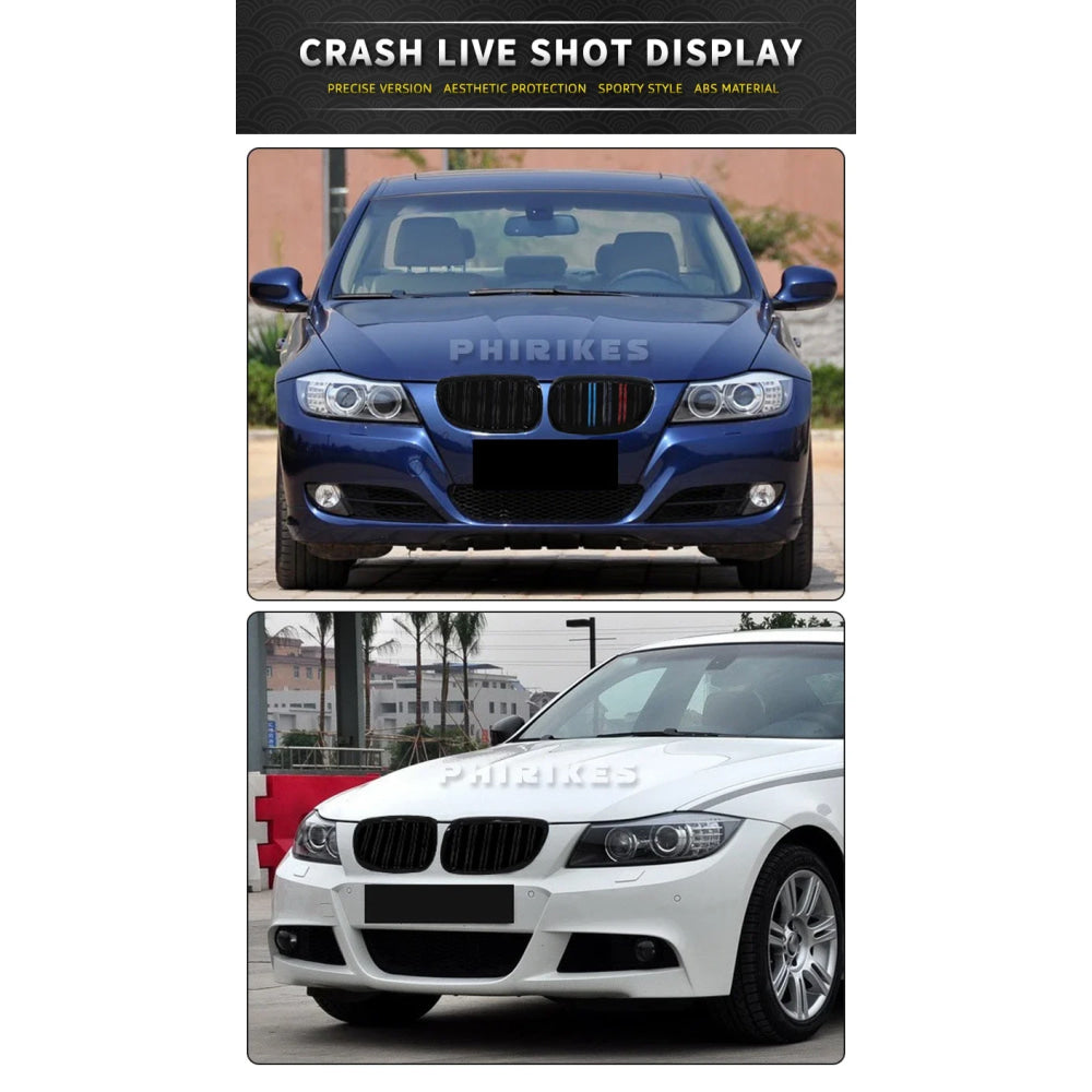 Pair Gloss Matt Carbon Black 3 Color Front Kidney Grille For BMW E92 E93 M3 2006-2009 Racing Grills