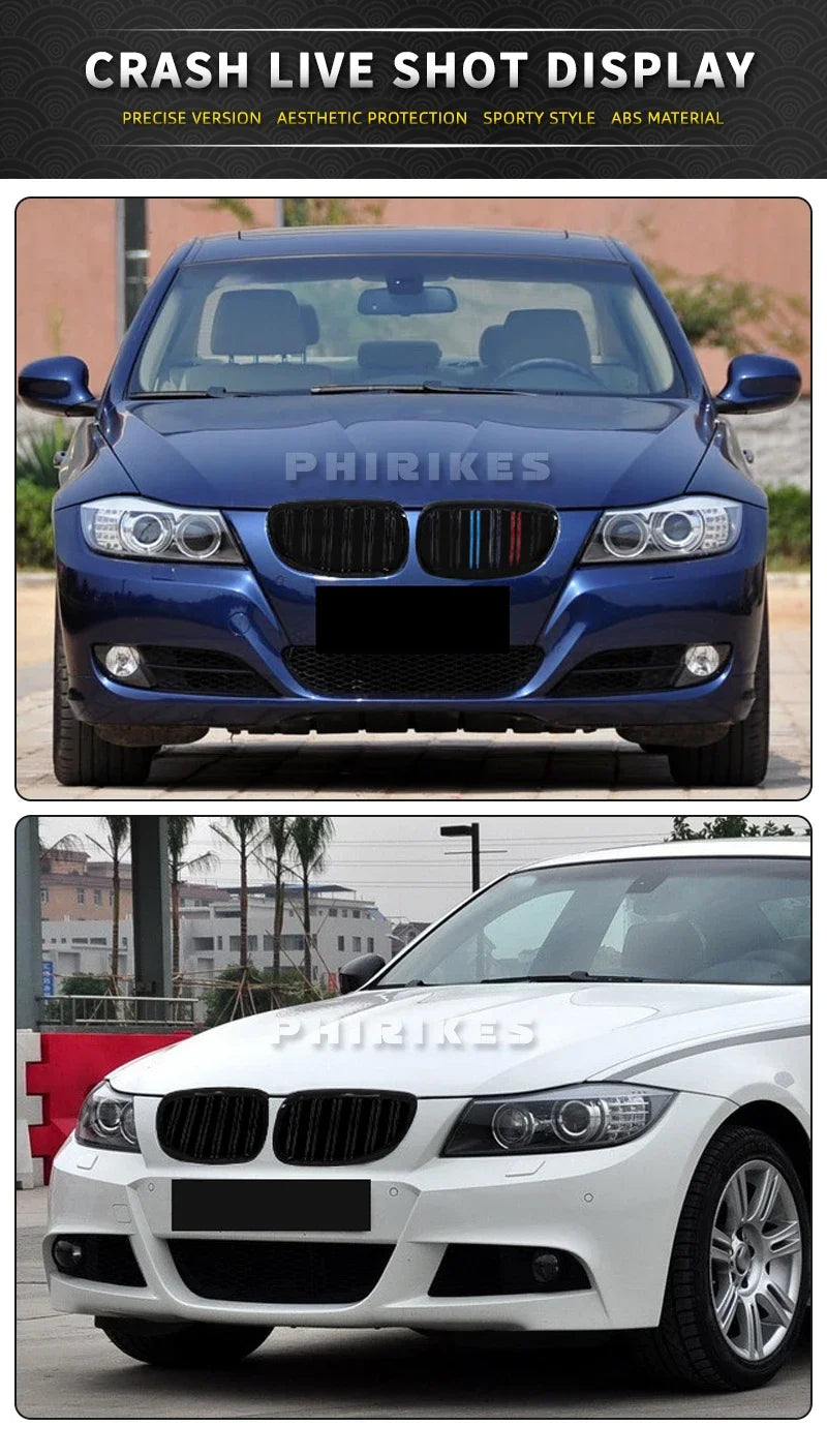 Pair Gloss Matt Carbon Black 3 Color Front Kidney Grille For BMW E92 E93 M3 2006-2009 Racing Grills