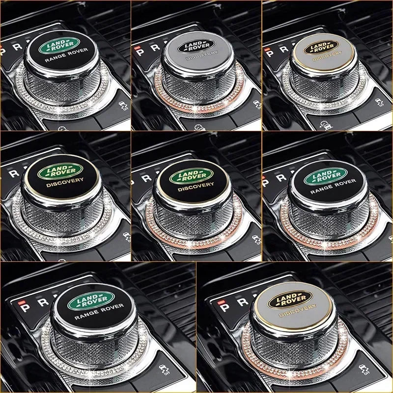 Shift Knob Decoration Metal Cover Car Console Button Sticker For Land Rover Discovery 2 3 4 Range Rover Freelander SV SVR Velar