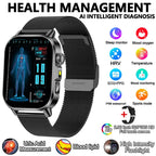 2026 New Model Uric Acid & Lipid Health Analysis Smart Watch Men ECG+PPG Bluetooth Call 2.01-inch Flashlight Smartwatch Women