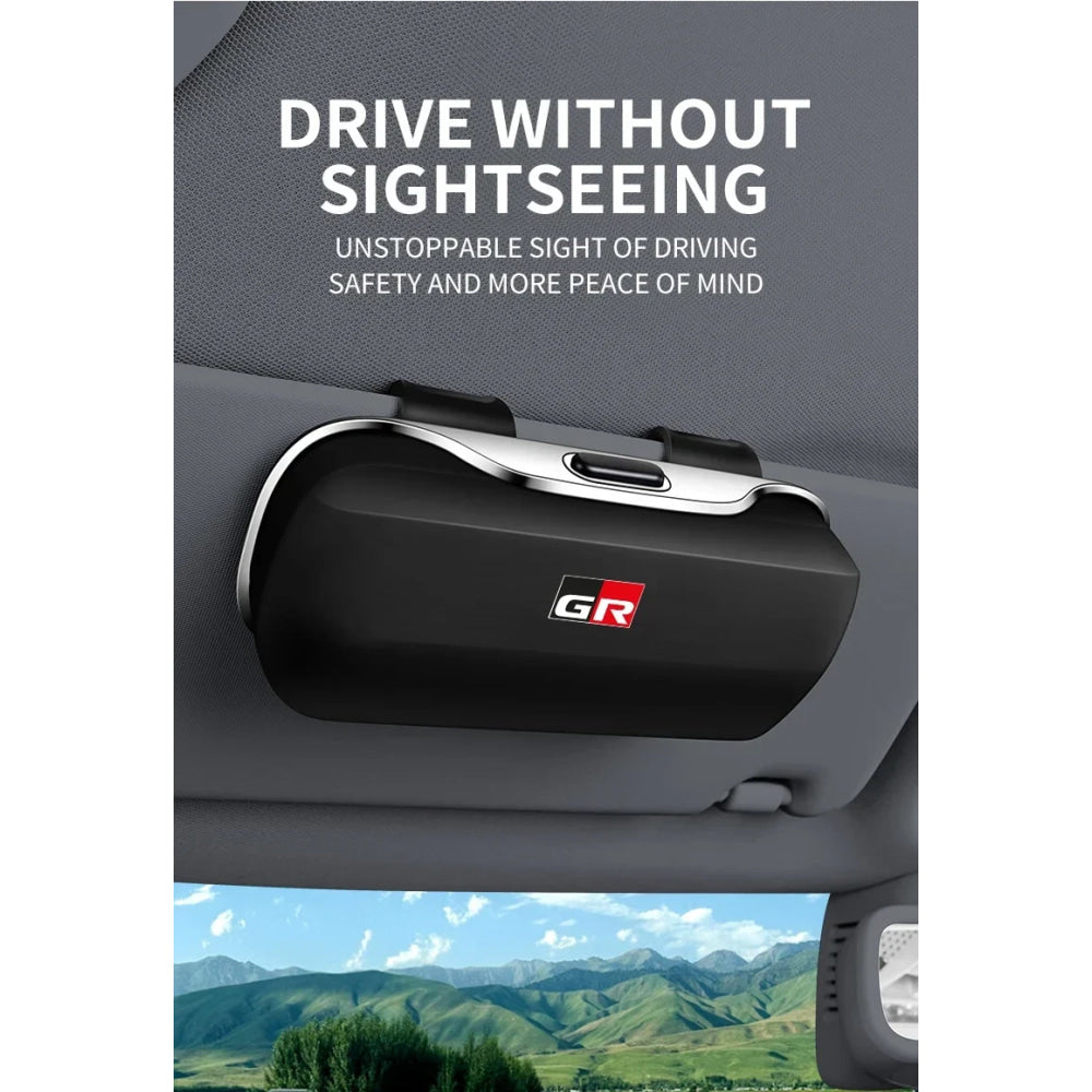 Car Eyewear Case Box Sunglasses Holder Sun Visor Storage Protective Frame Box Glasses Clip For Toyota GR Sport Rav4 Yaris Camry