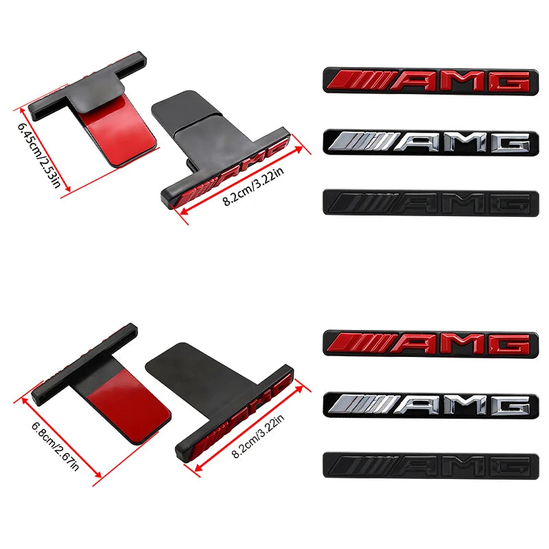 For Mercedes Benz W203 W204 W205 W210 w211 W124 W169 W176 W177 W202 ABS 3D AMG Logo Emblem Car Front Grille Badge accessories