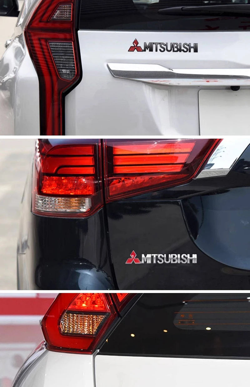 For Mitsubishi Outlander Eclipse Pajero Lancer EVO ASX Triton Attrage Ralliart Delica Car Metal Logo Badge Emblem Sticker