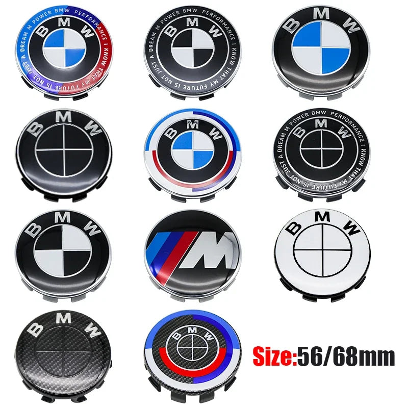 4Pcs 56MM 68MM Car Wheel Center Cap  Hub Covers For BMW M Logo E84 E83  X1 X2 X3 F48 G01 X4 X5 X6 Badge Auto Tuning Accessories