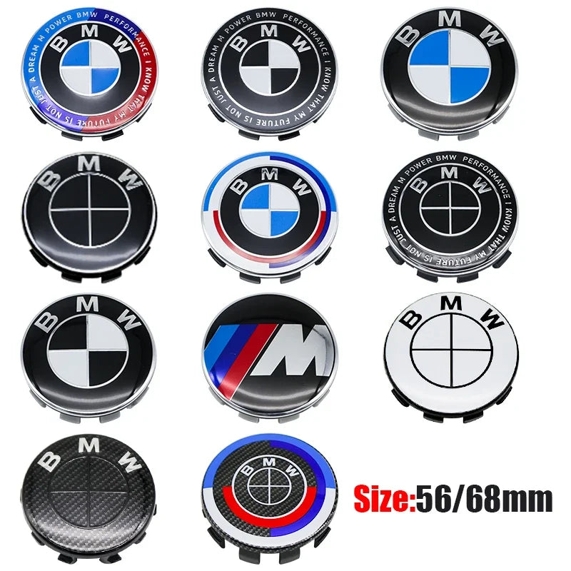4Pcs 56MM 68MM Car Wheel Center Cap  Hub Covers For BMW M Logo E84 E83  X1 X2 X3 F48 G01 X4 X5 X6 Badge Auto Tuning Accessories