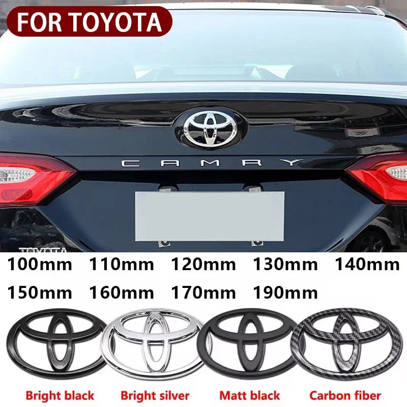 3D Car logo series Front Head Grill Hood Bonnet Emblem Rear Tail Bumper Trunk Badge For Toyota Corolla Camry RAV4 Hilux Yaris