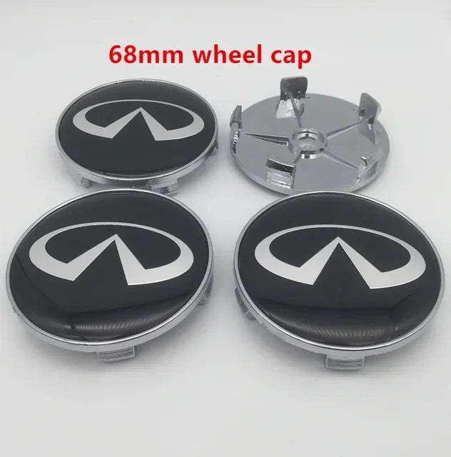 4pcs 56mm 60mm 65mm 68mm infiniti Car Wheel hub Center Cap Badge covers emblem sticker Styling accessories