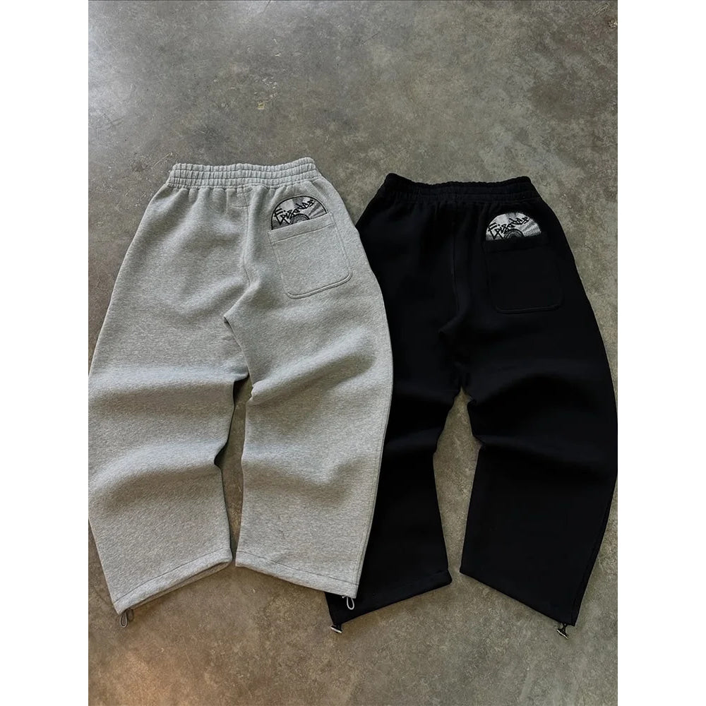 2026 Trendy High Street Retro Casual Streetwear Men's Sports Suit Y2K Harajuku Embroidered Hoodie men Hip-hop Loose Sweatpants