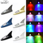 Universal LED Car Roof Top Mount Shark Fin Aerial Antenna Auto Radio AM FM Antenna Decoration Signal Amplifier for Car SUV