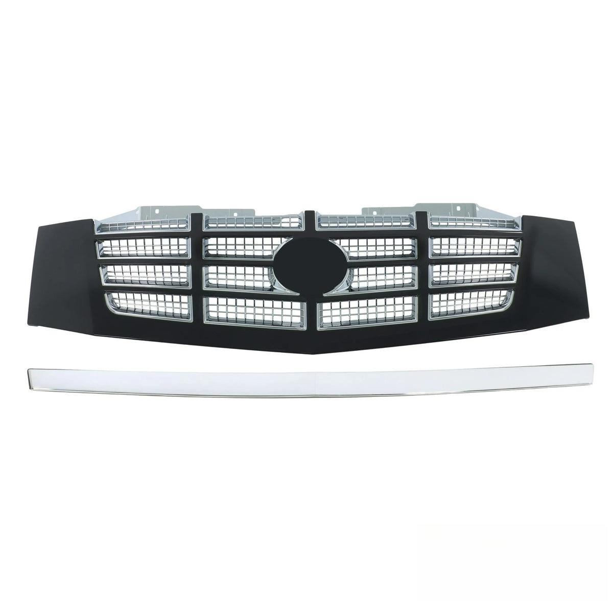 Complete Chrome Front Grille & Upper Trim Suit For Cadillac Escalade ESV 07-2014
