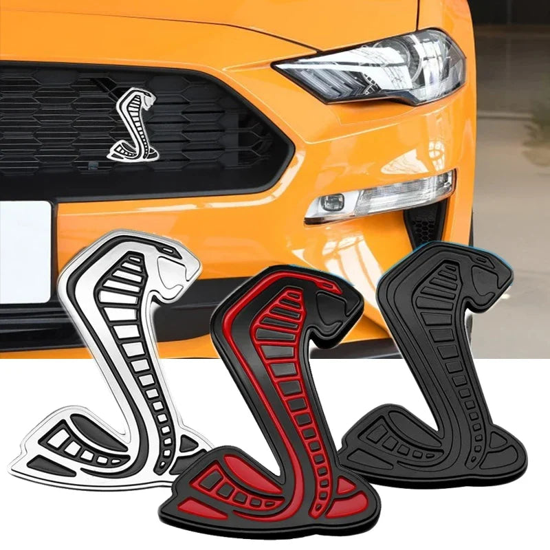 For Ford Focus SVT GT350 R GT500﻿ 3D Metal Snake Cobra Car Front Grille center grid Badge Emblem Side Fender Rear Trunk Sticker