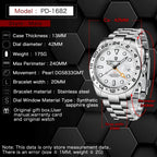 PAGANI DESIGN Vintage 42MM GMT Men's Watch PD1682 Automatic Mechanical Timepiece Sapphire Stainless Steel 100M Waterproof Retro