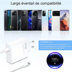 Cargador de pared ultrarrápido para Xiaomi, Cable USB tipo C, 6A, 67W, UE, 11, 12 Lite, 13T, Redmi Note 10, 11T, 12T, 13, POCO F4, F5, X4, X5 Pro, 1m, 2m