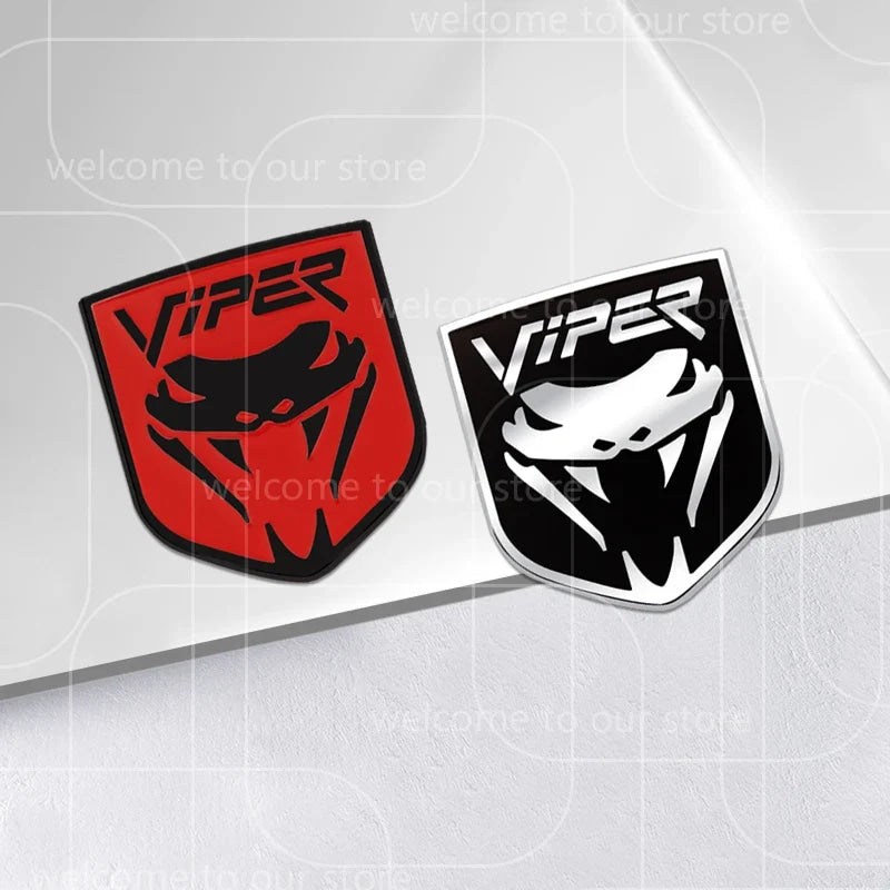 3D VIPER Car Sticker Front Grille Zinc Alloy Emblem For Charger Journey Durango Caliber Body Accessories Rear Trunk Badge Decal