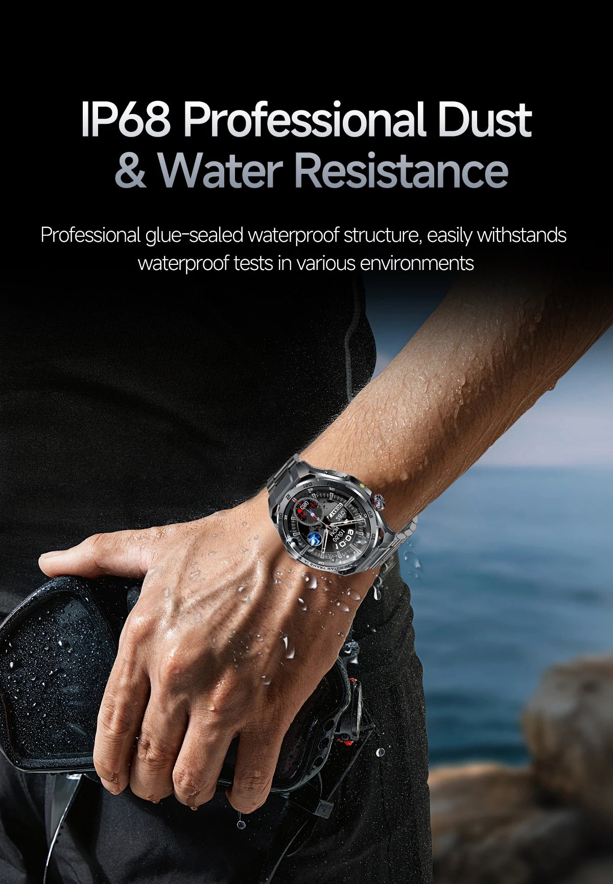 2026 New ECG AI Health Smartwatch for Men 1.53"AMOLED BP/Heart Rate Monitor BT Call IP68 Waterproof Smart Watch for Android IOS