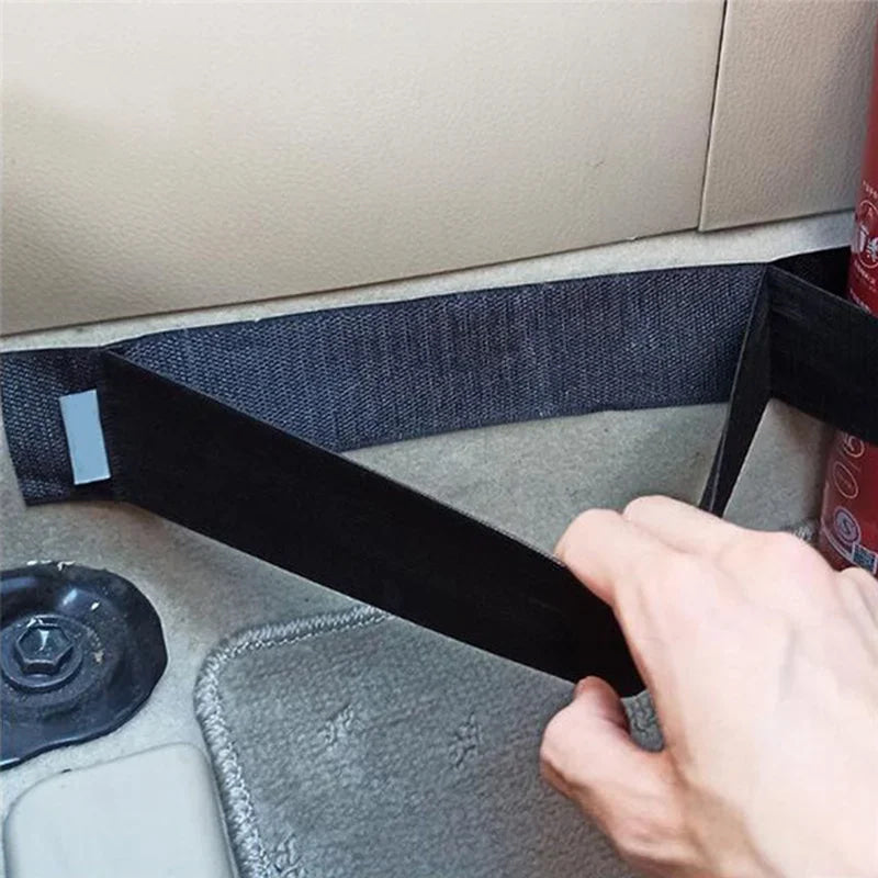 Organizador de maletero de coche, cinta de fijación elástica, extintor de incendios, tanque de agua, cinta de fijación de almacenamiento varios, accesorios de almacenamiento de coches