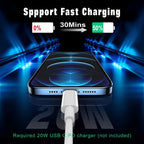 LAIHONEN UsB C to Lightning  1 Pack UsB C Lightning 1m 2m 3m C to L Cable Fast Charging forMacBook Pro for iPhone 14 Pro Ma