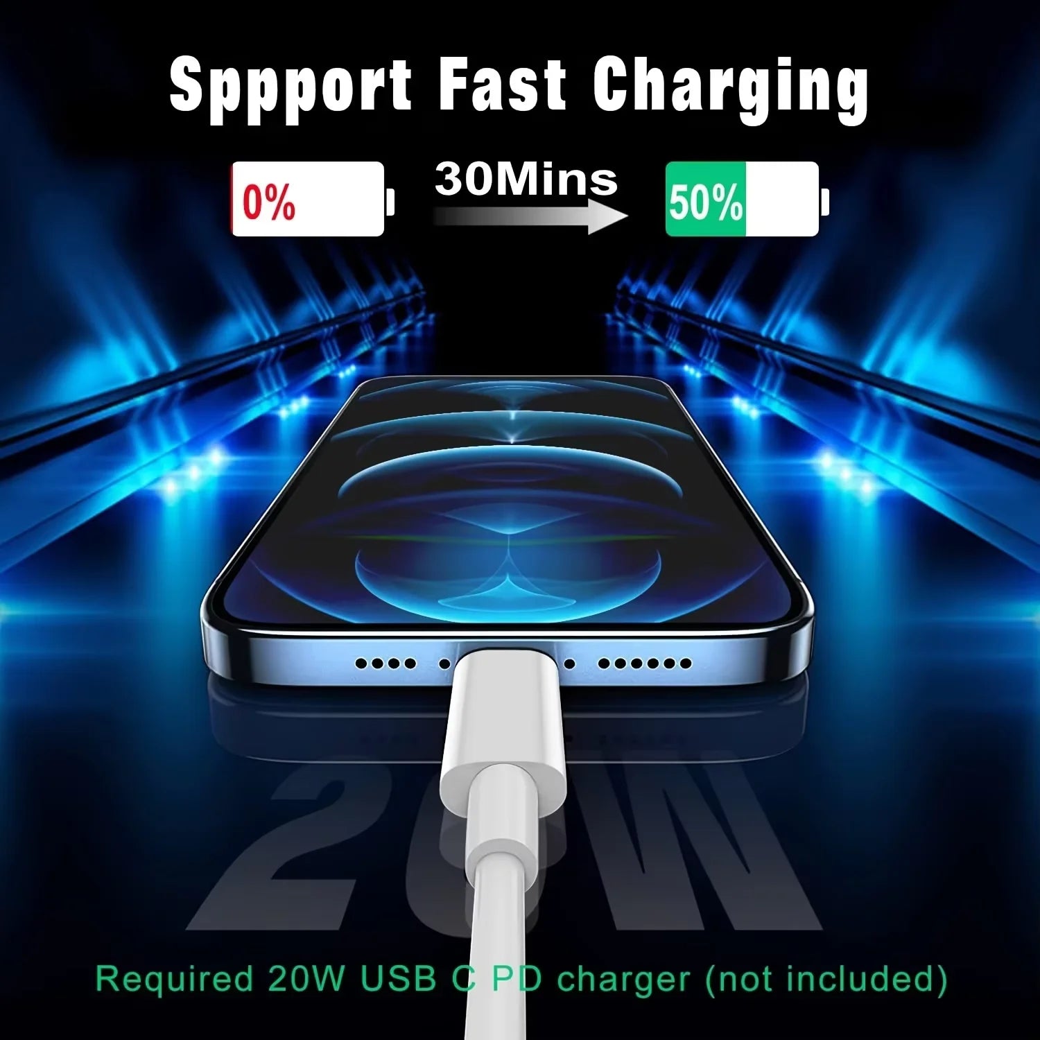 LAIHONEN UsB C to Lightning  1 Pack UsB C Lightning 1m 2m 3m C to L Cable Fast Charging forMacBook Pro for iPhone 14 Pro Ma