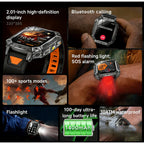 2026 TANK New 1400mAh Military GPS Smart Watch Men 2.01" AMOLED Screen 10ATM Waterproof Clock SOS Call Flashlight Smartwatch iOS