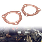 2Pcs 2.5" Universal Copper Header Exhaust Collector Gaskets Flanges 3-Hole 2-1/2"