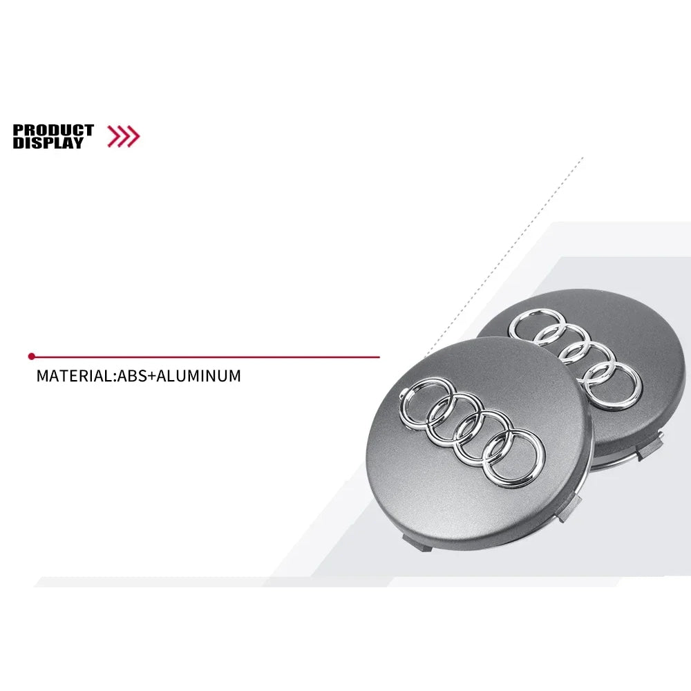 For Audi 4pcs 60mm Car Styling Audi Wheel Center Cap Emblem Hub Covers Badge For Audi B5 B6 B7 B8 B9 D3 Q3 Q5 Q7 TT A1 A3 A4 A5