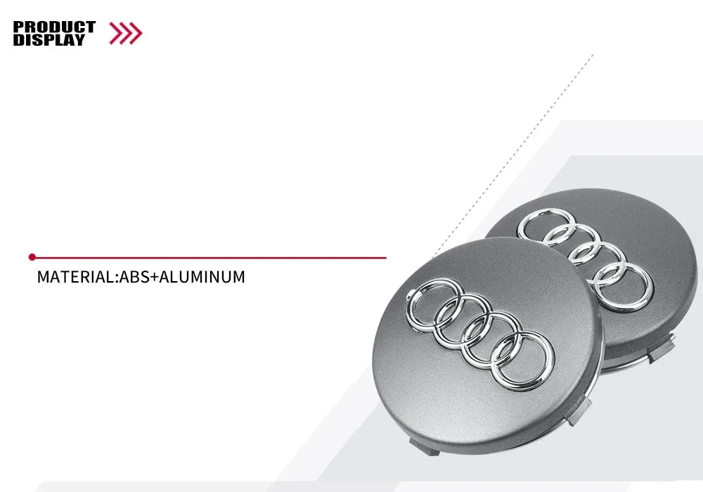 For Audi 4pcs 60mm Car Styling Audi Wheel Center Cap Emblem Hub Covers Badge For Audi B5 B6 B7 B8 B9 D3 Q3 Q5 Q7 TT A1 A3 A4 A5
