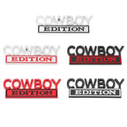COWBOY EDITION COOL Car 3D Metal Front Hood Grille Emblem Badge Decal Sticker Auto Pickup Tail Trunk Body Styling Accessories