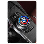 4.5CM 4.8CM Carbon Fibre Car Center Console Knob Stickers Decoration Accessories For BMW 1 2 3 4 5 6 Series GT Z4 X3 X4 X5 X6 X7