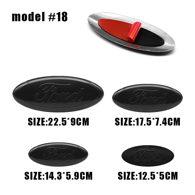 Car Front Grille Emblem Rear Trunk Logo Badge For Ford Fiesta Focus 2 3 Mondeo Edge Ranger Fusion Kuga S-MAX Transit Accessories
