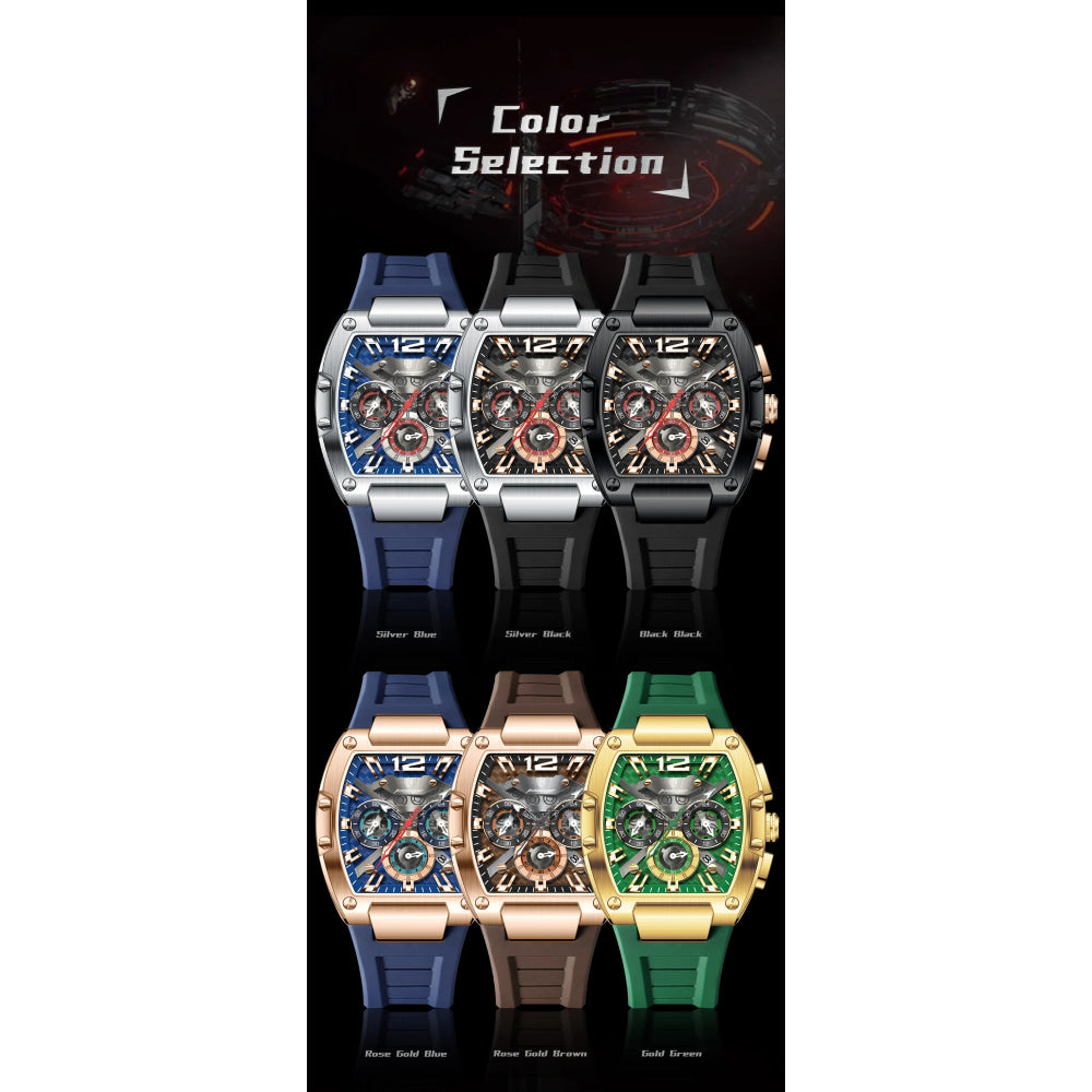 POEDAGAR Fashion Military Men's Watches Luminous Waterproof Date Sports Male Clock Chronograph Silicone Quartz Luxury Wristwatch