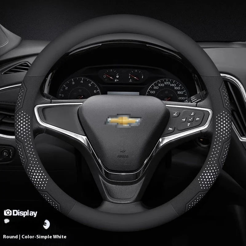 For Chevrolet Cruze Bolt Aveo Spark Onix capti Cavalier Carbon fiber Suede Microfiber Car Steering Wheel Cover Auto Accessories