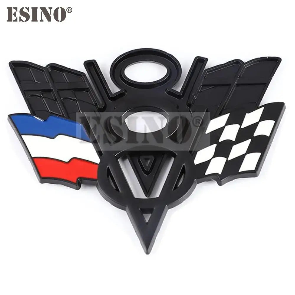 3D V8 Metal Zinc Alloy National Flag Badge Car Adhesive Emblem for Italy France Germany England America US Flag Body Fender