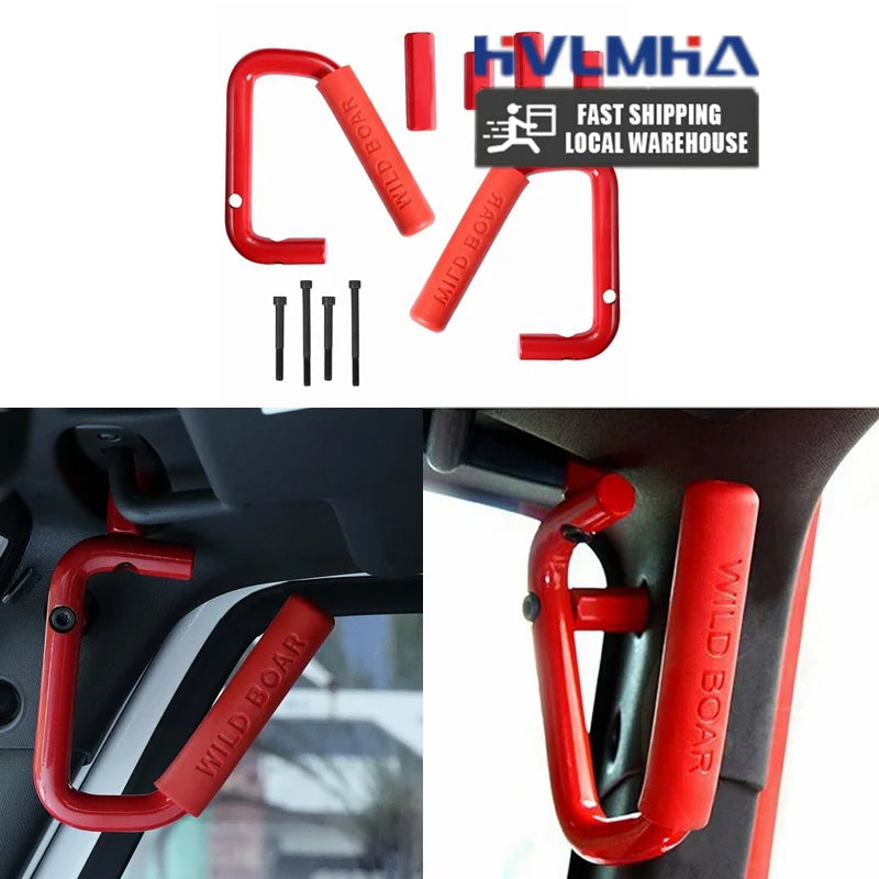 Rear & Front Grab Bar Steel Grab Handles FOR 2007 2008 2009 2010 2011 2012 2013 2014 2015 2016 2017 2018 Jeep Wrangler JK 4 Door