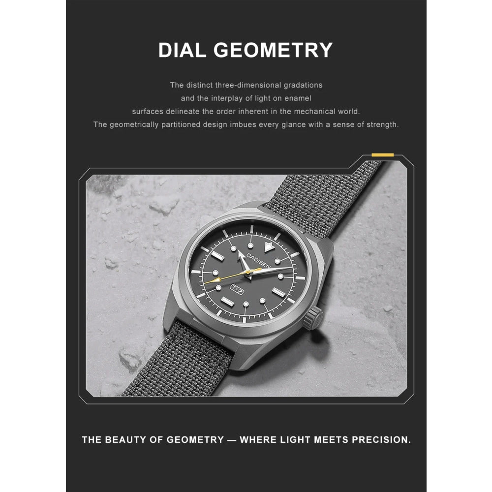 CADISEN TI-7 Autodyne 2026 NEW Titanium Automatic Mechanical Watch Man Canvas Wristwatch MIYOTA 8215 Luminous Waterproof Watches