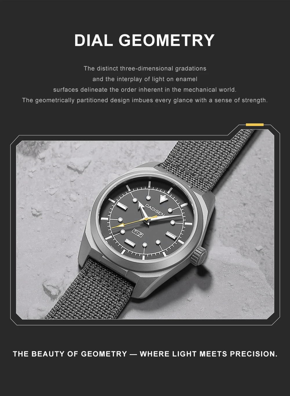 CADISEN TI-7 Autodyne 2026 NEW Titanium Automatic Mechanical Watch Man Canvas Wristwatch MIYOTA 8215 Luminous Waterproof Watches