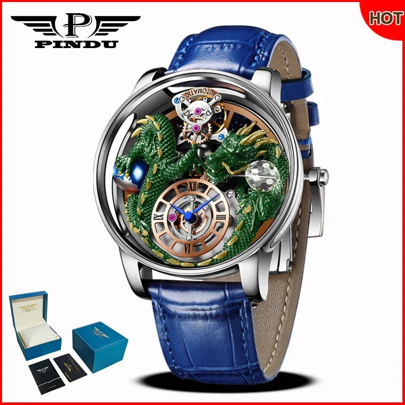 PINDU Design 2025 NEW Men Watch Diamond TourbillionTop Brand Luxury Astronomia Quartz Watch Men sapphire glass waterproof Watch