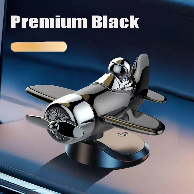 Solar Powered Rotating Airplane Car Dashboard Ornament 360° Auto Spin Decor Airplane Ornaments Car Interior Decoration