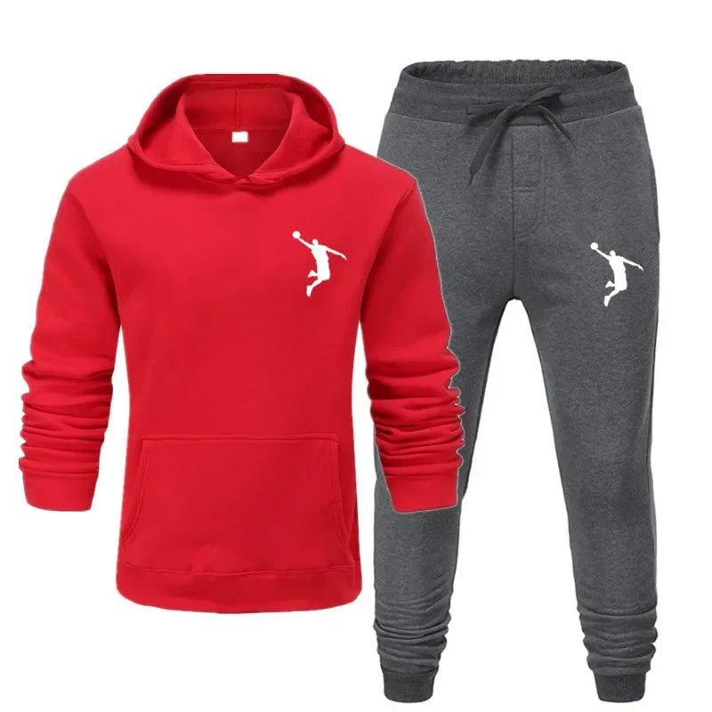 Sports Basketball Brand Sweatshirt Sweatpants Men Women 2 Pieces Sets Tracksuit Fashion Casual Hooded Sportswear Sudadera Hombre
