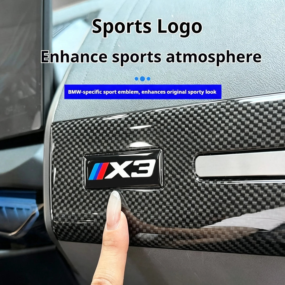 For BMW X3 G45 2025-2026 LHD ABS carbon fiber material Passenger side center console trim car center console, glove box panel