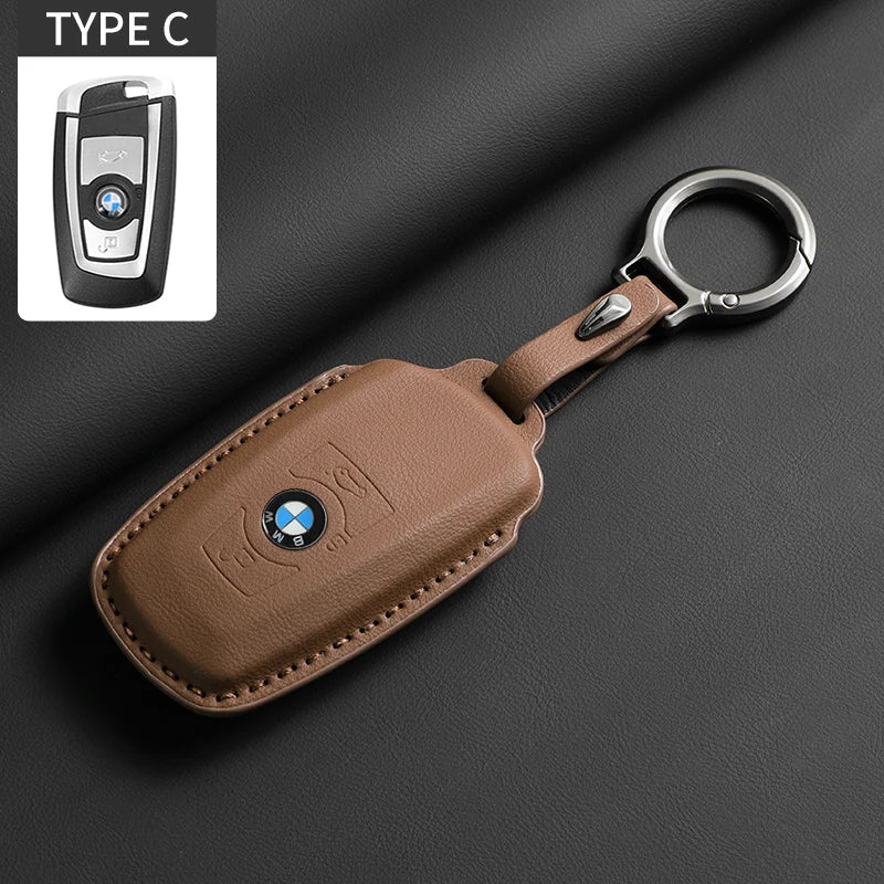 Soft Leather Car Key Case Full Cover Shell For BMW 1 2 3 4 5 6 Series X1 X3 X4 X5 X6 F36 F25 F26 F30 F34 F10 F07 F20 Z10 F15 F16