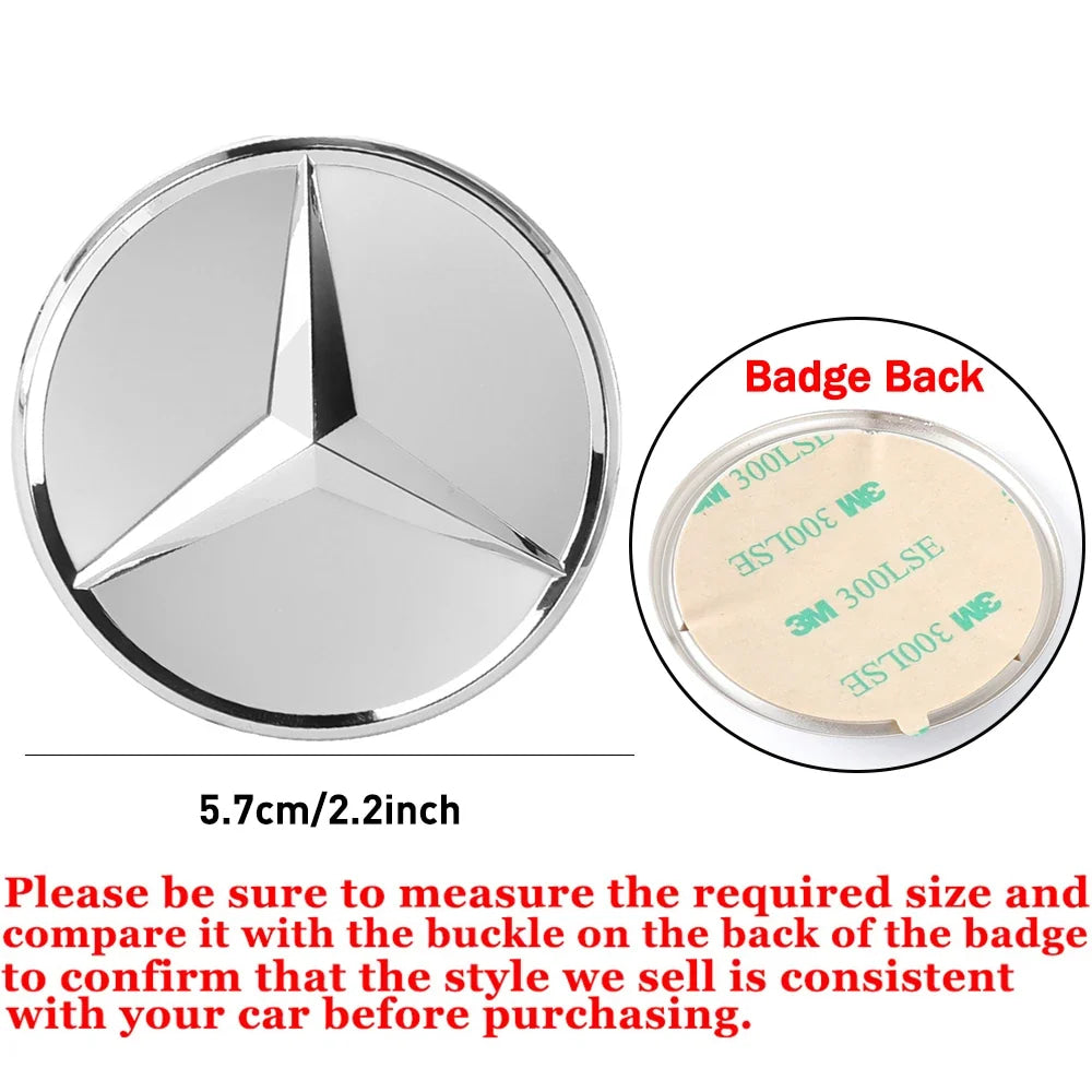 52mm 57mm Car Steering Wheel Badge Sticker Replace Decor For Mercedes Benz B/C/E/S Class A Class C200L GLC GLK FXPT-JS-BENZ