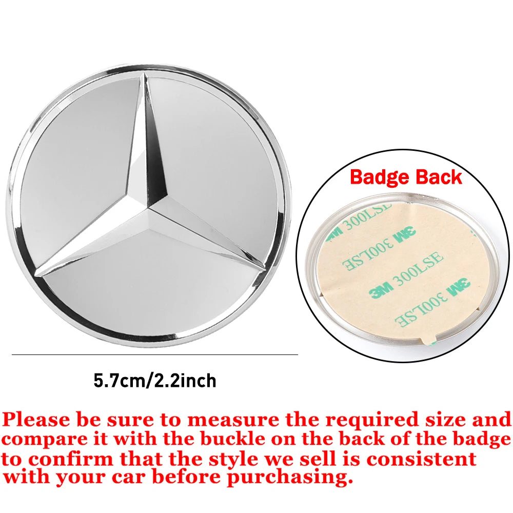 52mm 57mm Car Steering Wheel Badge Sticker Replace Decor For Mercedes Benz B/C/E/S Class A Class C200L GLC GLK FXPT-JS-BENZ