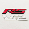 3D Metal RS Logo Sticker Front Grill Emblem Rear Trunk Badge For Chevrolet Onix Blazer lumina Camaro Cruze Monza Car Accessories