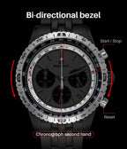 BERNY Chronograph Watches for Men Aviation Multifunction Quartz Men's Watch Date Sapphire Super Luminous Luxury Wristwatch