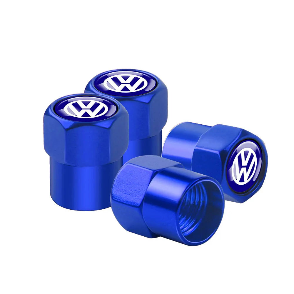 4Pcs Car Wheel Tires  Valve Caps Auto Exterior Accessories For Volkswagen GTI Golf Polo Passat RLine Magotan Jetta Bora Beetle R