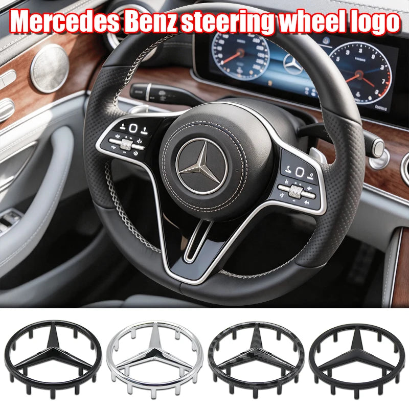 52mm 57mm Pins Sticker Car Steering Wheel Emblem Badge For Mercedes C E S Class CLA CLS W212 W205 W204 Styling Accessories Trim