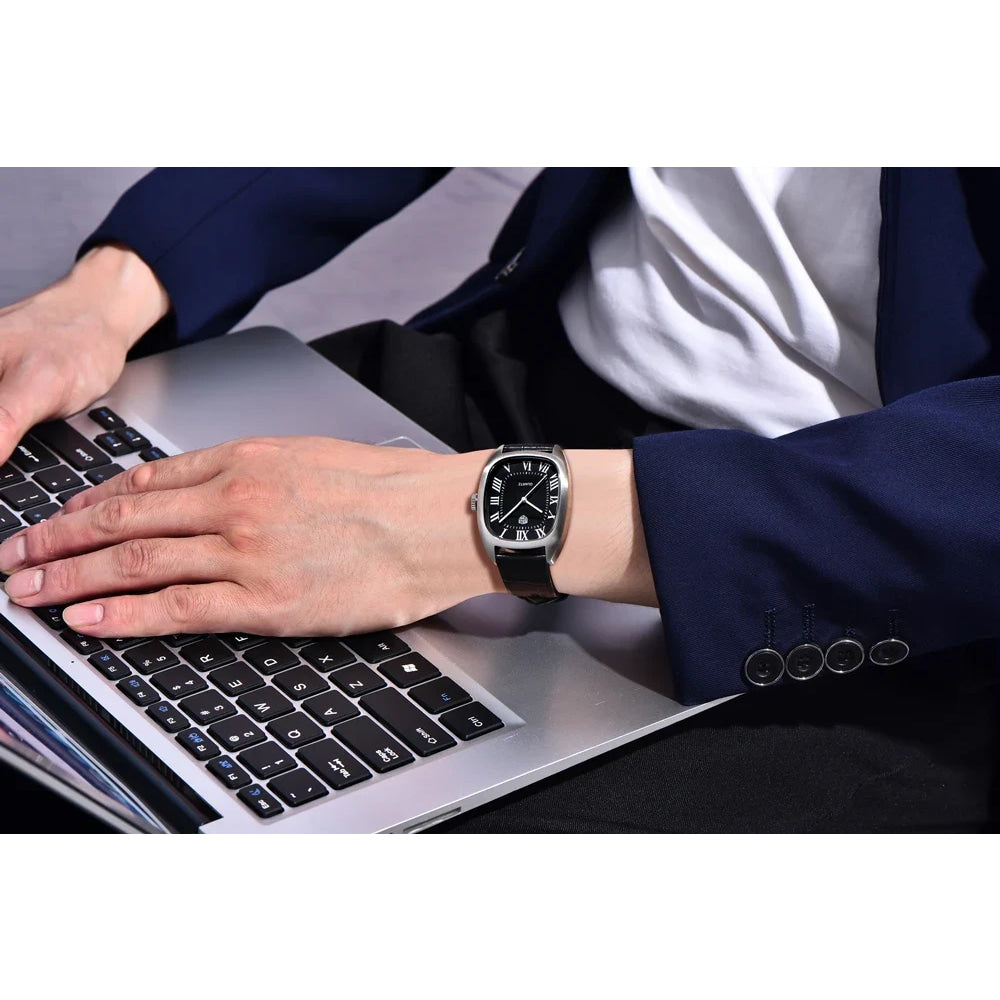 RollsTimi 2026 New Men's Watches Top Brand Luxury Oval Quartz Watch For Men Fashion Watch Man Waterproof VH31 Clock Gift Leathe